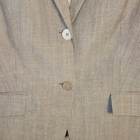 BOSS Hugo Boss Women’s Beige Virgin Wool Blend Blazer Jacket Tailored - Picture 4 of 15